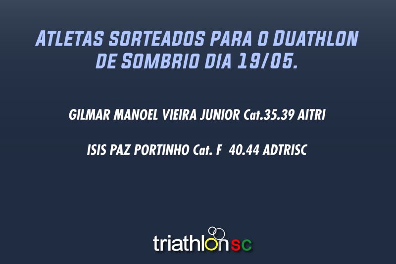 Sorteados para o Duathlon de Sombrio