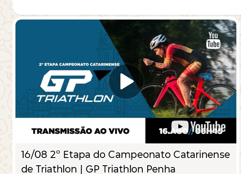 GP WINTER - II Etapa CC Triathlon - Transmissão ao vivo